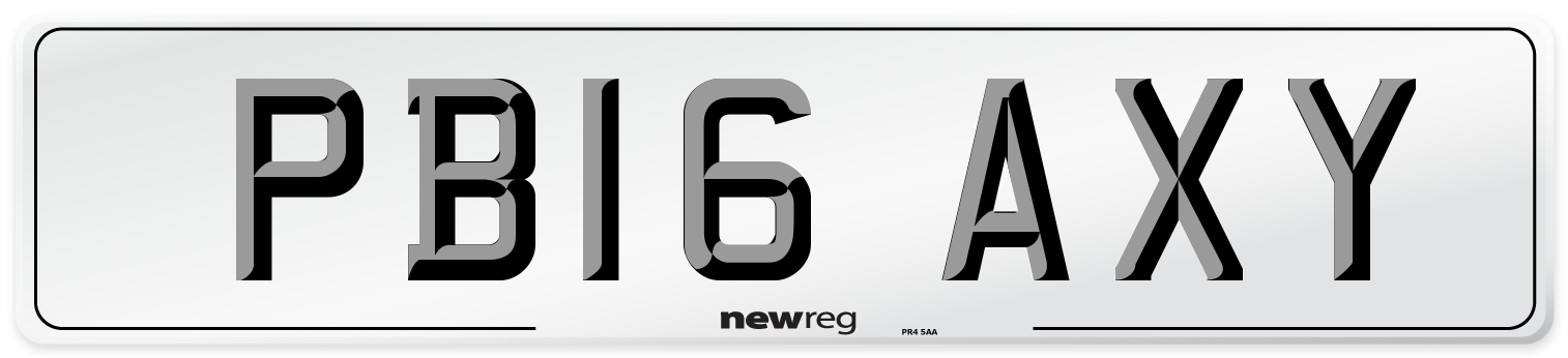 PB16 AXY Number Plate from New Reg